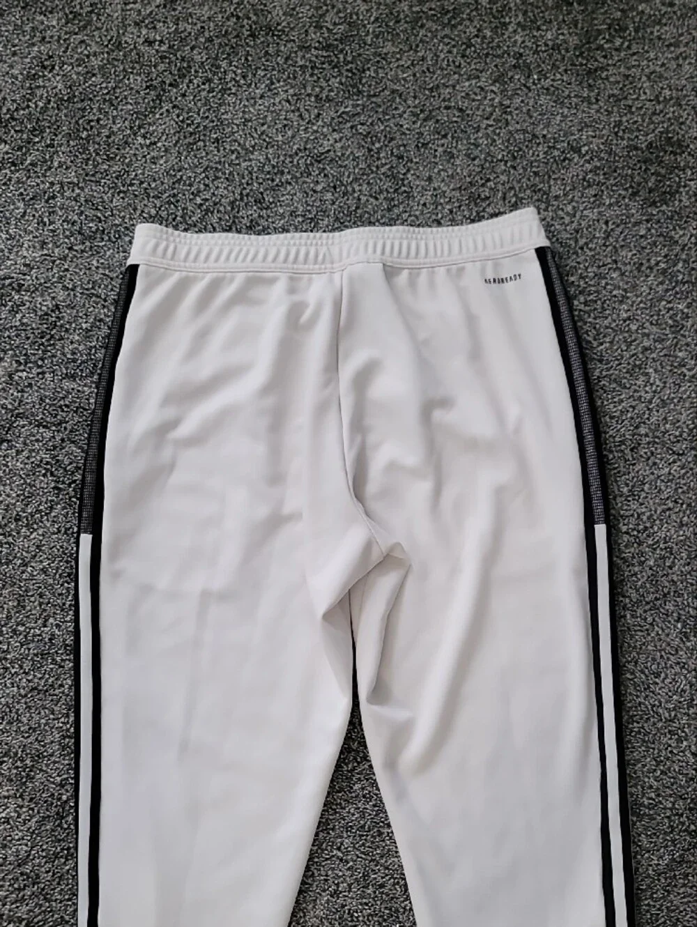 adidas White Joggers with Black Side Stripes